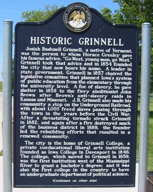 Grinnell historic marker