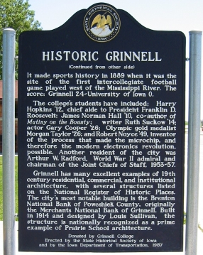Grinnell historic marker